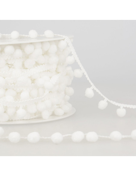Galon gros pompons - Blanc