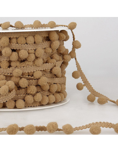 Galon gros pompons - Beige