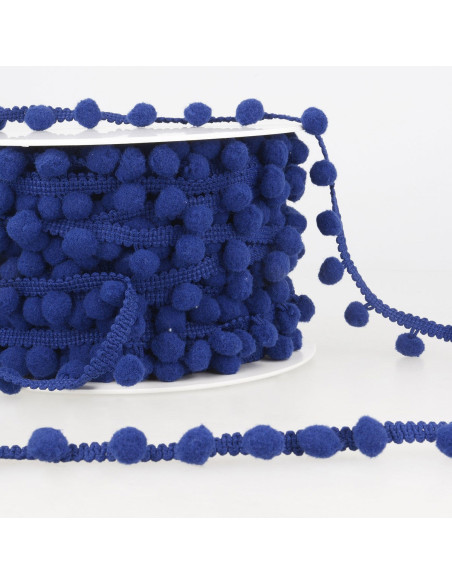 Galon gros pompons - Bleu foncé
