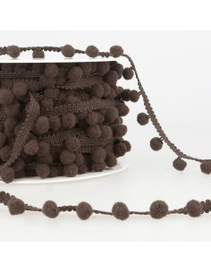 Galon gros pompons - Chocolat