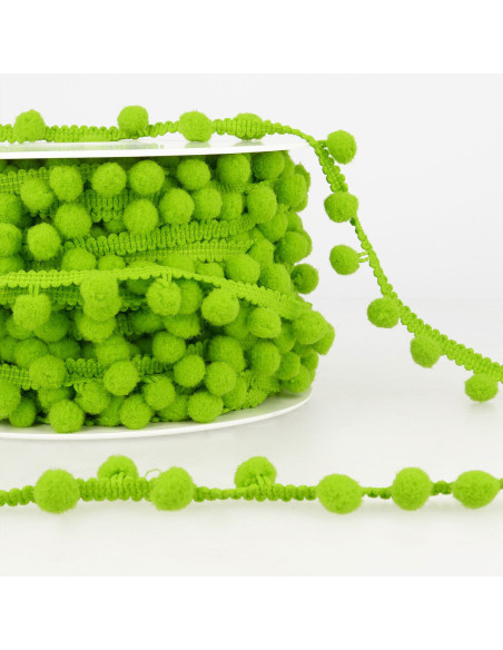 Galon gros pompons - Vert pomme