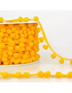 Galon gros pompons - Jaune