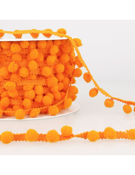 Galon gros pompons - Orange