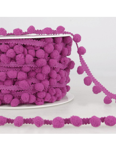Galon gros pompons - Violet