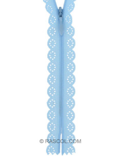 Fermeture éclair invisible Dentelle - Bleu layette
