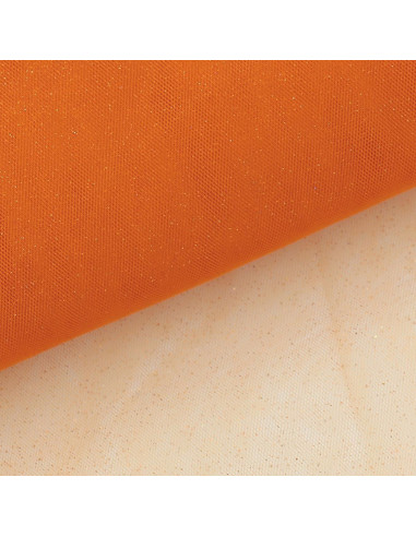 Tulle pailleté - Orange