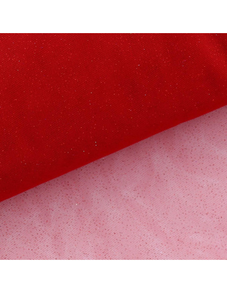 Tulle pailleté - Rouge
