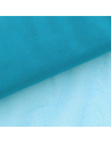 Tulle pailleté - Bleu turquoise