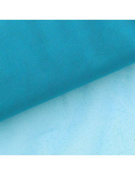 Tulle pailleté - Bleu turquoise