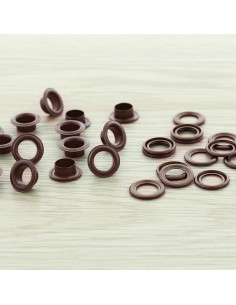 Sachet de 100 oeillets avec rondelles 8 mm - Cuivre