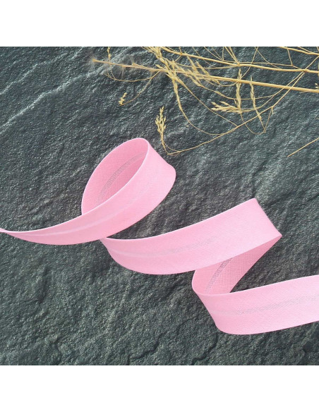 Biais tout textile polycoton - Rose layette