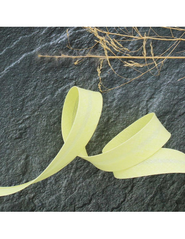 Biais tout textile polycoton - Jaune pâle