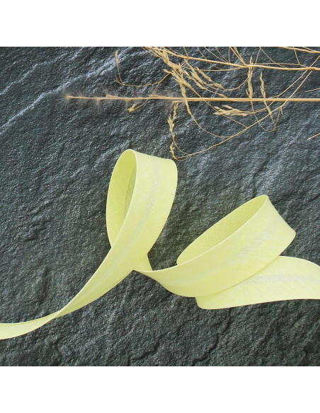 Biais tout textile polycoton - Jaune pâle