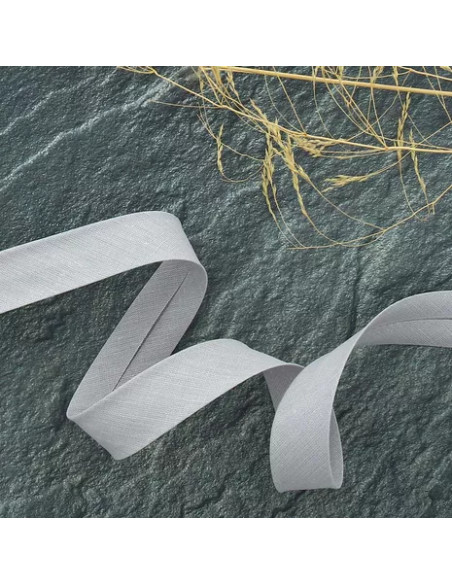Biais tout textile polycoton - Gris mouette