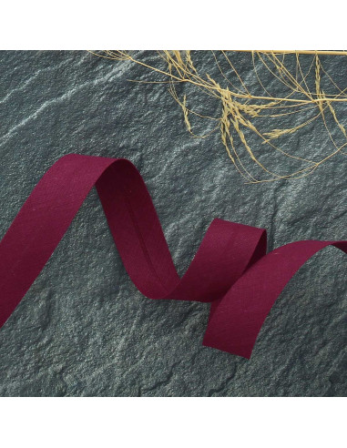 Biais tout textile polycoton - Lie de vin