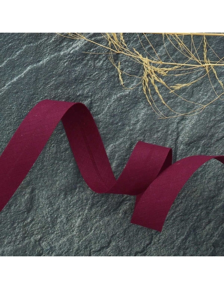 Biais tout textile polycoton - Lie de vin