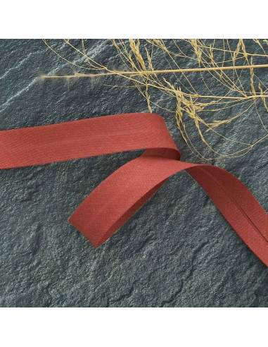 Biais tout textile polycoton - Brique