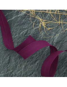 Biais tout textile polycoton - Prune