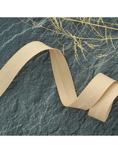 Biais tout textile polycoton - Beige cachemire
