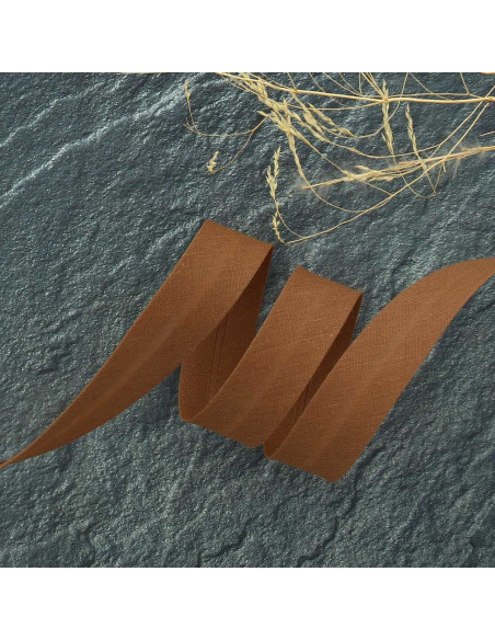 Biais tout textile polycoton - Marron clair