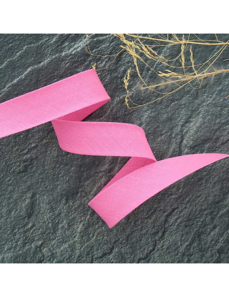 Biais tout textile polycoton - Rose vif