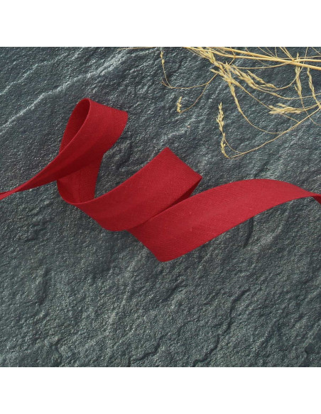 Biais tout textile polycoton - Rouge Garance