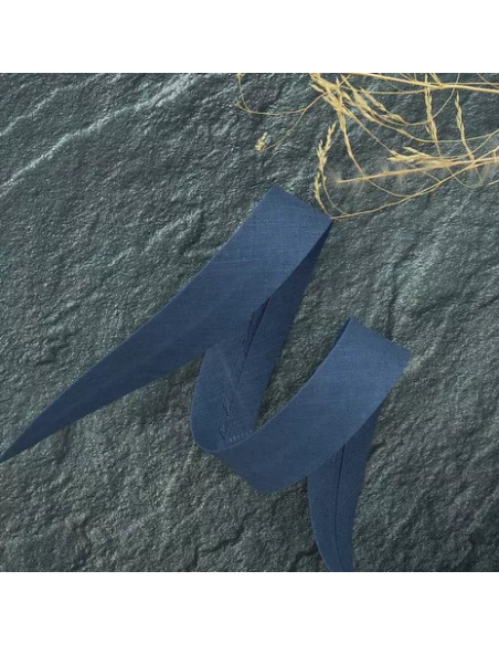 Biais tout textile polycoton - Bleu jean