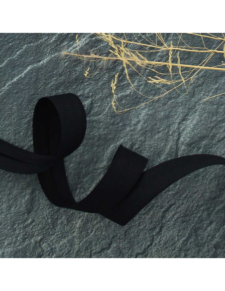 Biais tout textile polycoton - Noir