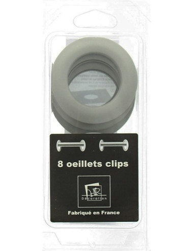 Lot 8 oeillets rideaux Ø44 mm - Mats - Lin
