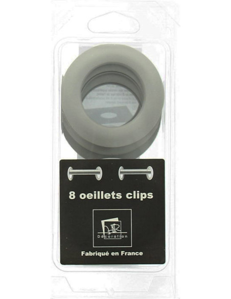 Lot 8 oeillets rideaux Ø44 mm - Mats - Lin
