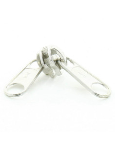 Double curseur pour fermeture synthétique grosse maille 9 mm - Argent
