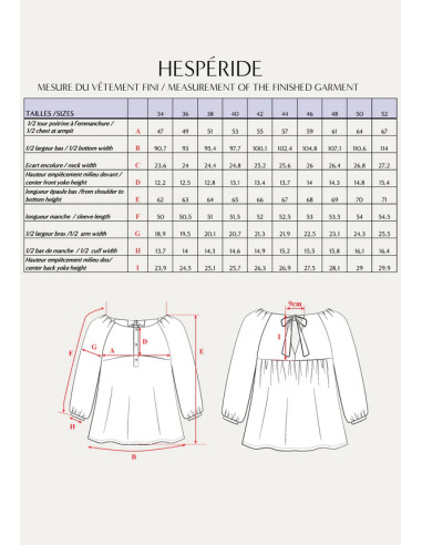 Patron de blouse Hespéride - Maison Fauve