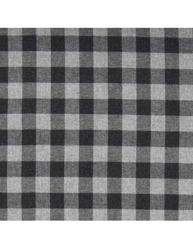 Tissu flanelle grands carreaux - Gris