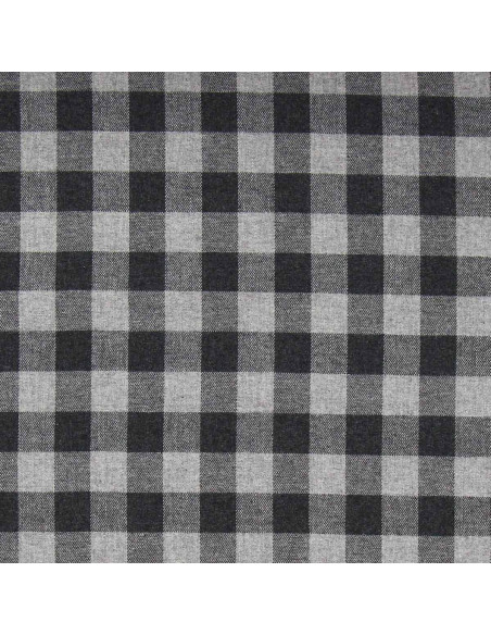Tissu flanelle grands carreaux - Gris
