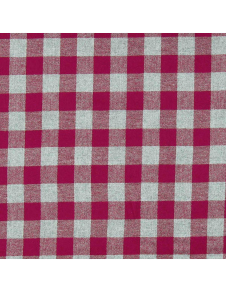 Tissu flanelle grands carreaux - Rouge et gris