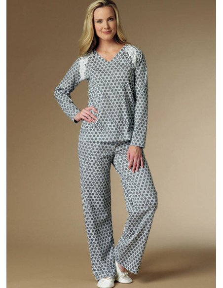 Patron de peignoir, haut, chemise de nuit et pantalon - Butterick 6428
