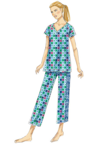 Patron de peignoir, haut, chemise de nuit et pantalon - Butterick 6428