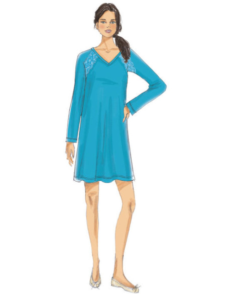 Patron de peignoir, haut, chemise de nuit et pantalon - Butterick 6428