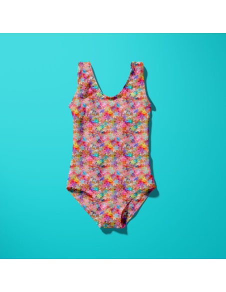 Tissu lycra maillot de bain - Gummystar rose et violet