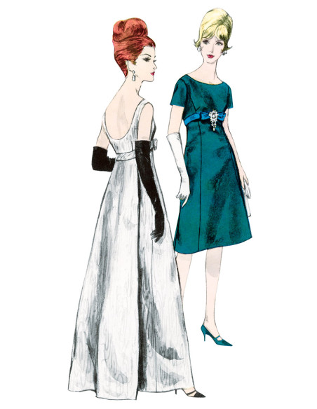 Patron de robe vintage - Vogue 1965