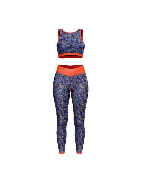 Tissu lycra maillot de bain - Fizyle bleu et orange