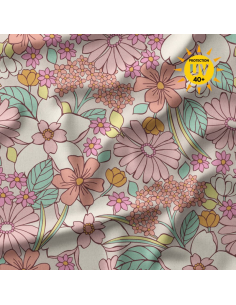 Tissu lycra maillot de bain - William rose et vert