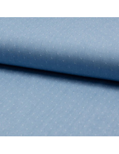 Tissu viscose chambray plumetis - Bleu ciel