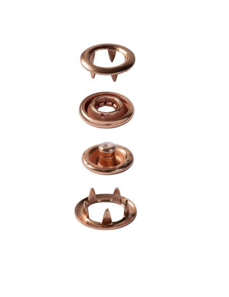 Boite de 10 boutons pression jersey Cuivre avec outil 10 mm