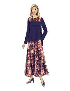 Patron de haut, tunique, jupe et écharpe - Butterick 6636 2