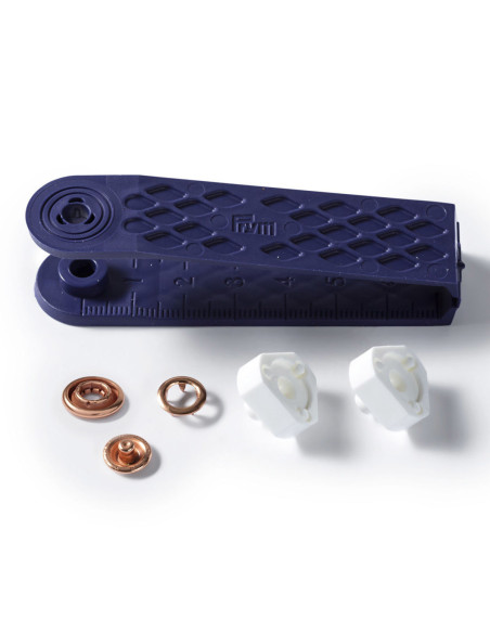Boite de 10 boutons pression jersey Cuivre avec outil 10 mm