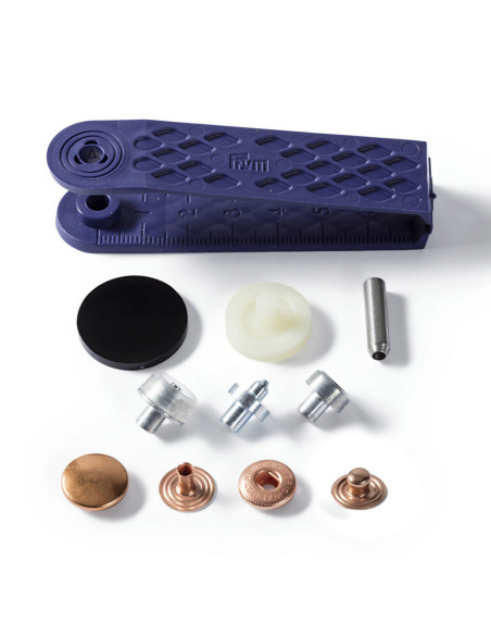 Boite de 10 boutons pression anorak Cuivre avec outil 15 mm