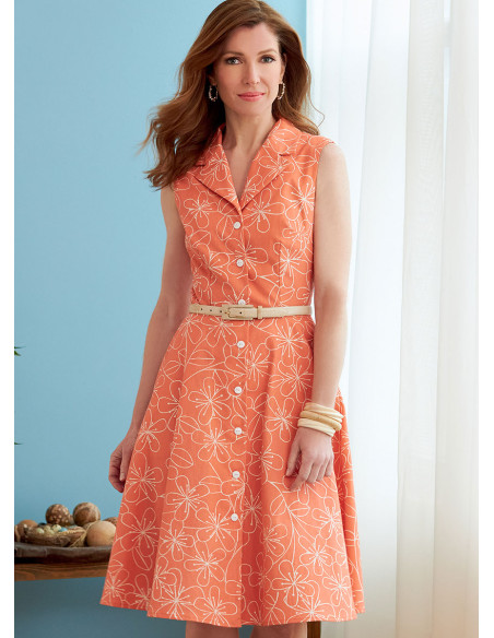 Patron de robe, chemise, ceinture et écharpe - Butterick 6843