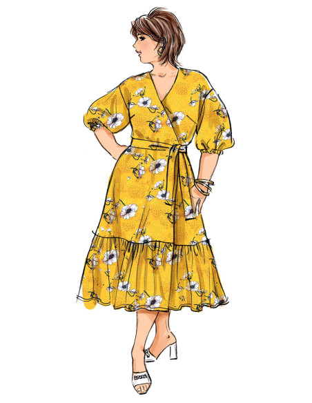 Patron de robe et ceinture - Butterick 6873