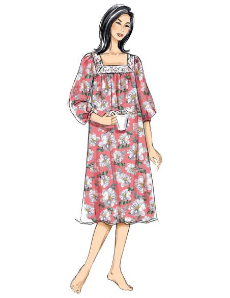 Patron de haut, chemise de nuit et short - Butterick 6883
